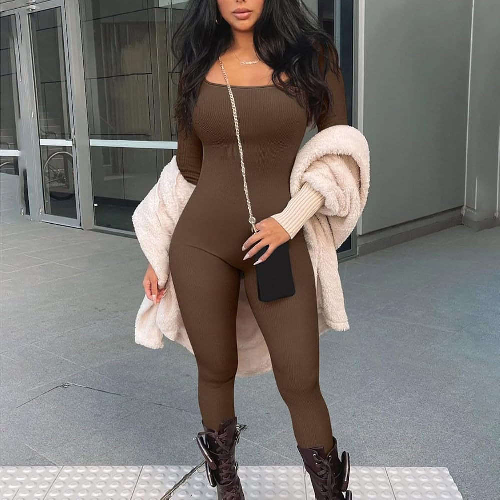 Women's Seamless Long-Sleeve Yoga Jumpsuit