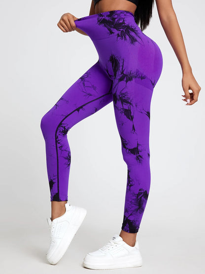 Women Tie-Dye Yoga Pants Sport Leggings Seamless High Waist Push up Woman Tights Fitness Workout Leggings Gym Clothing