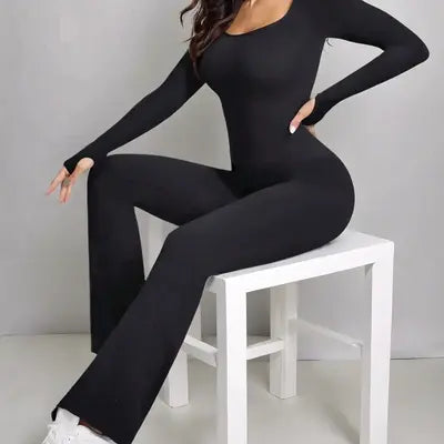 Women's Seamless Long-Sleeve Yoga Jumpsuit